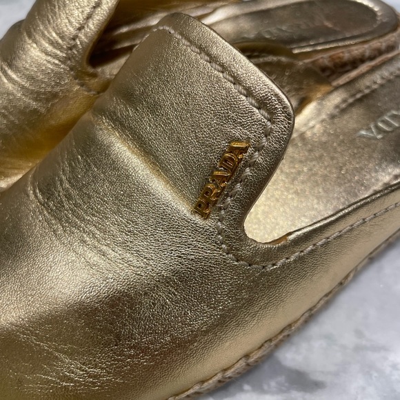 PRADA espadrille slides in gold - Picture 3 of 7